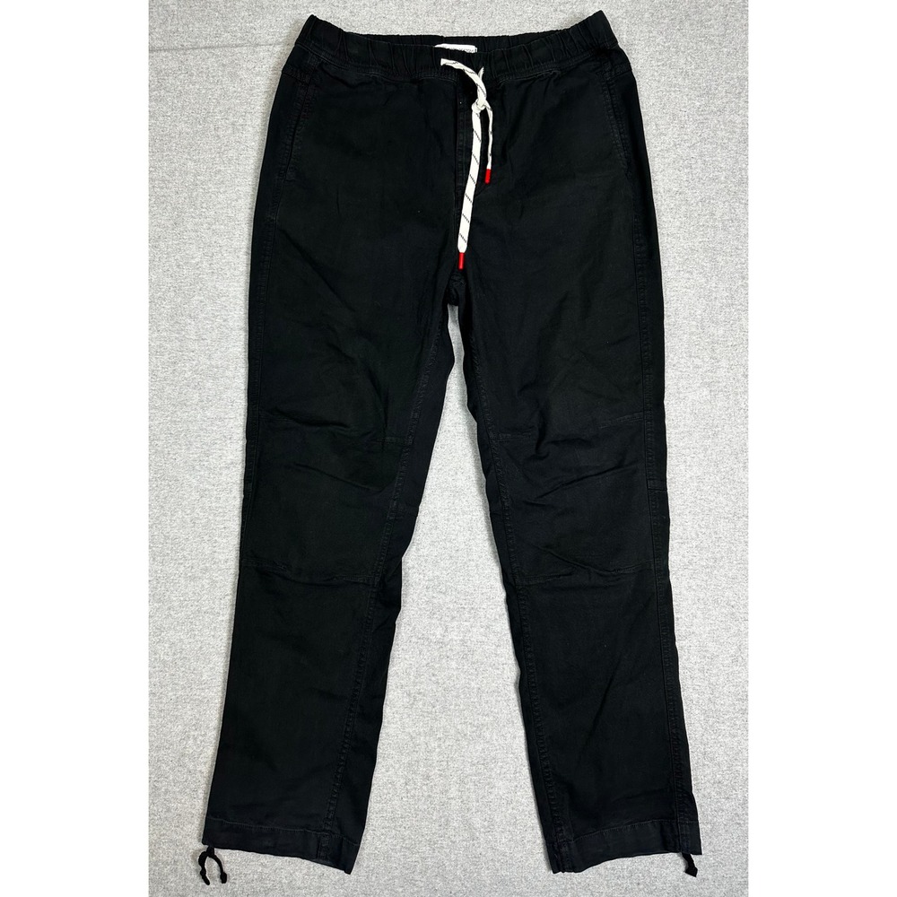 Topo Designs Dirt Pants Classic Mens L Black Canvas Drawstring Hiking Workwear